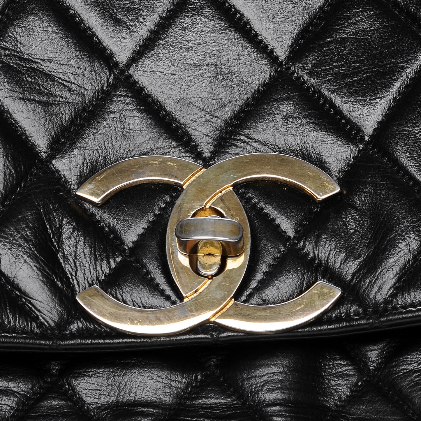 Lambskin Quilted Briefcase Laptop Bag Black