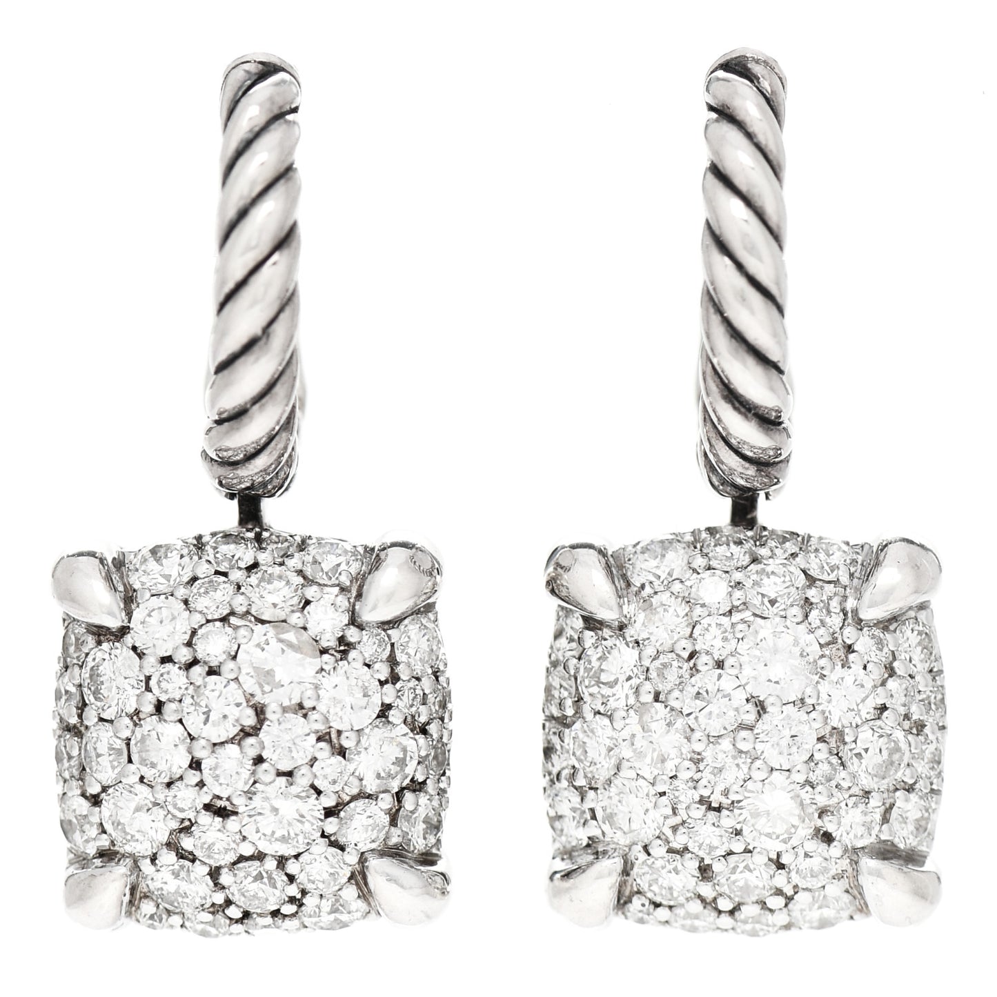 Sterling Silver Diamond Chatelaine Drop Earrings