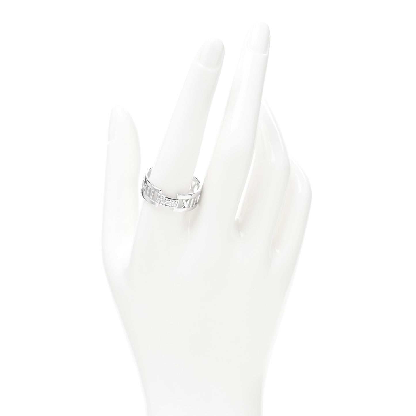 18K White Gold Diamond Open Atlas Ring 63 10.5