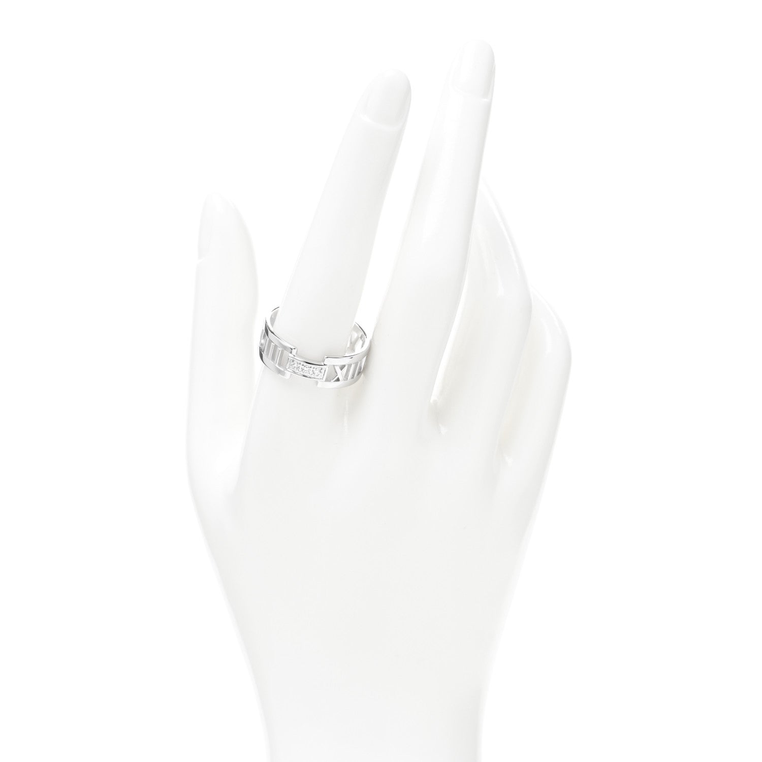 Tiffany 18K White Gold Diamond Open Atlas Ring 63 10.5 2 of 4