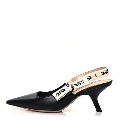 Christian Dior Lambskin Ribbon J'Adior Slingback 65mm Pumps 38 Black 1 of 8