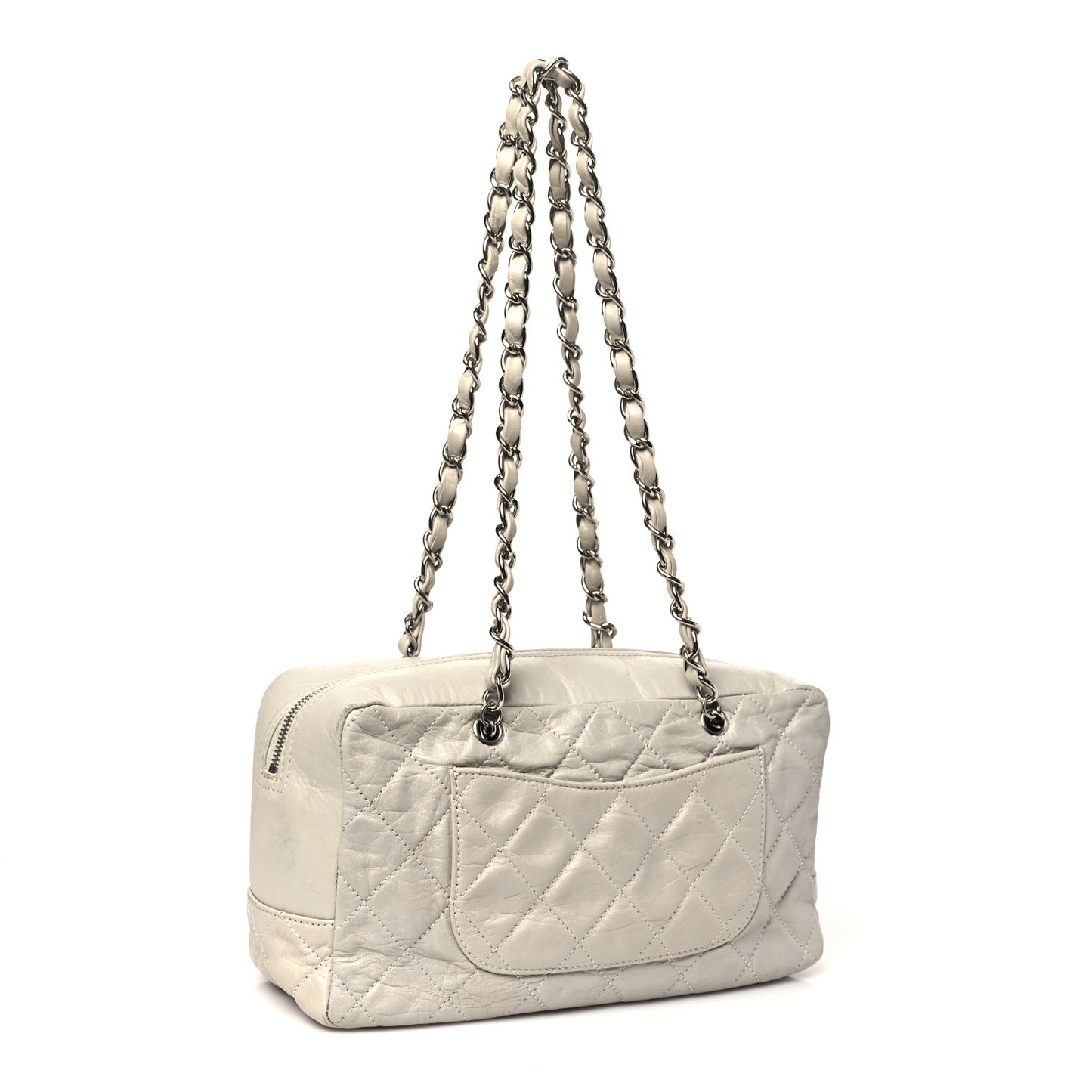 Aged Calfskin Quilted Cotton Club Bowler Pearl