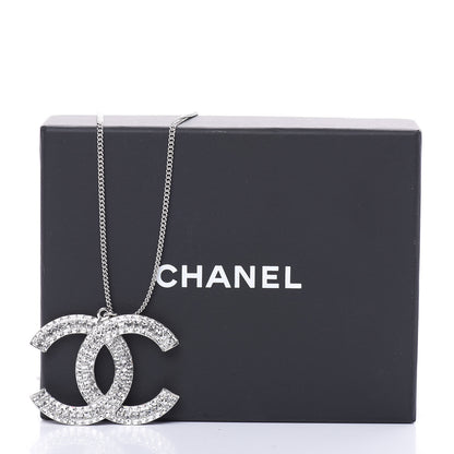 Chanel Baguette Crystal Large CC Necklace Silver 6 of 6