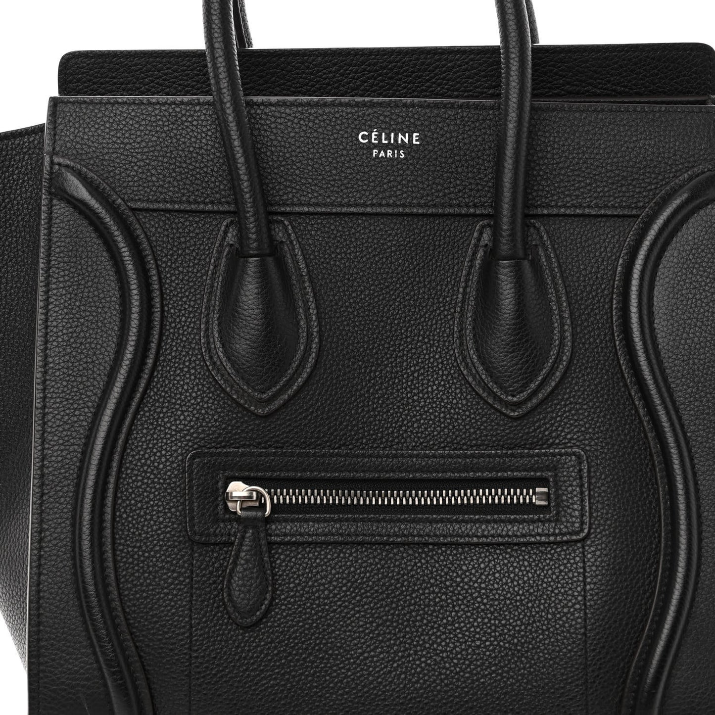 Drummed Calfskin Micro Luggage Black