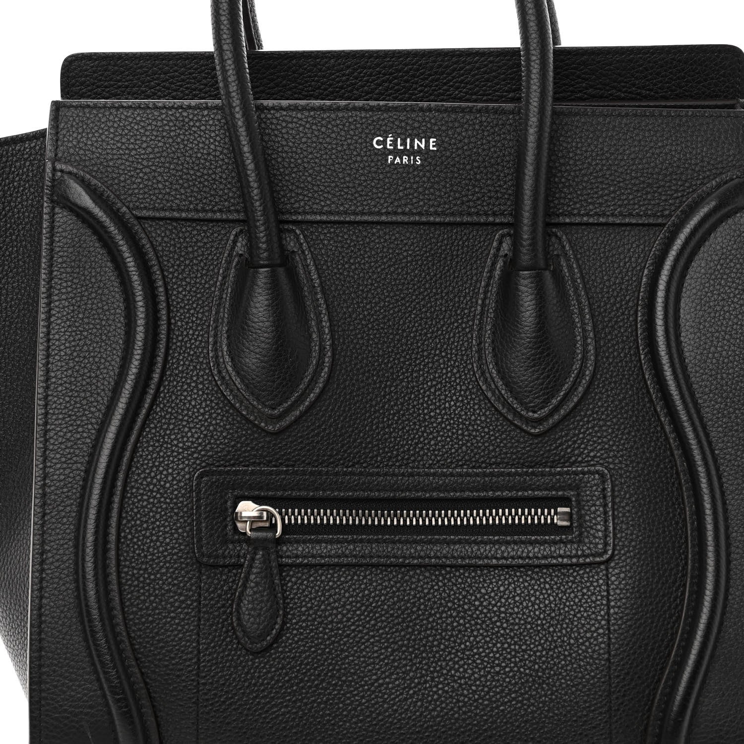 Celine Drummed Calfskin Micro Luggage Black 7 of 9