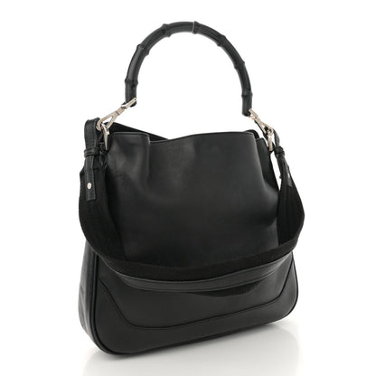 Gucci Calfskin Bamboo Top Handle Bag Black Black 3 of 12