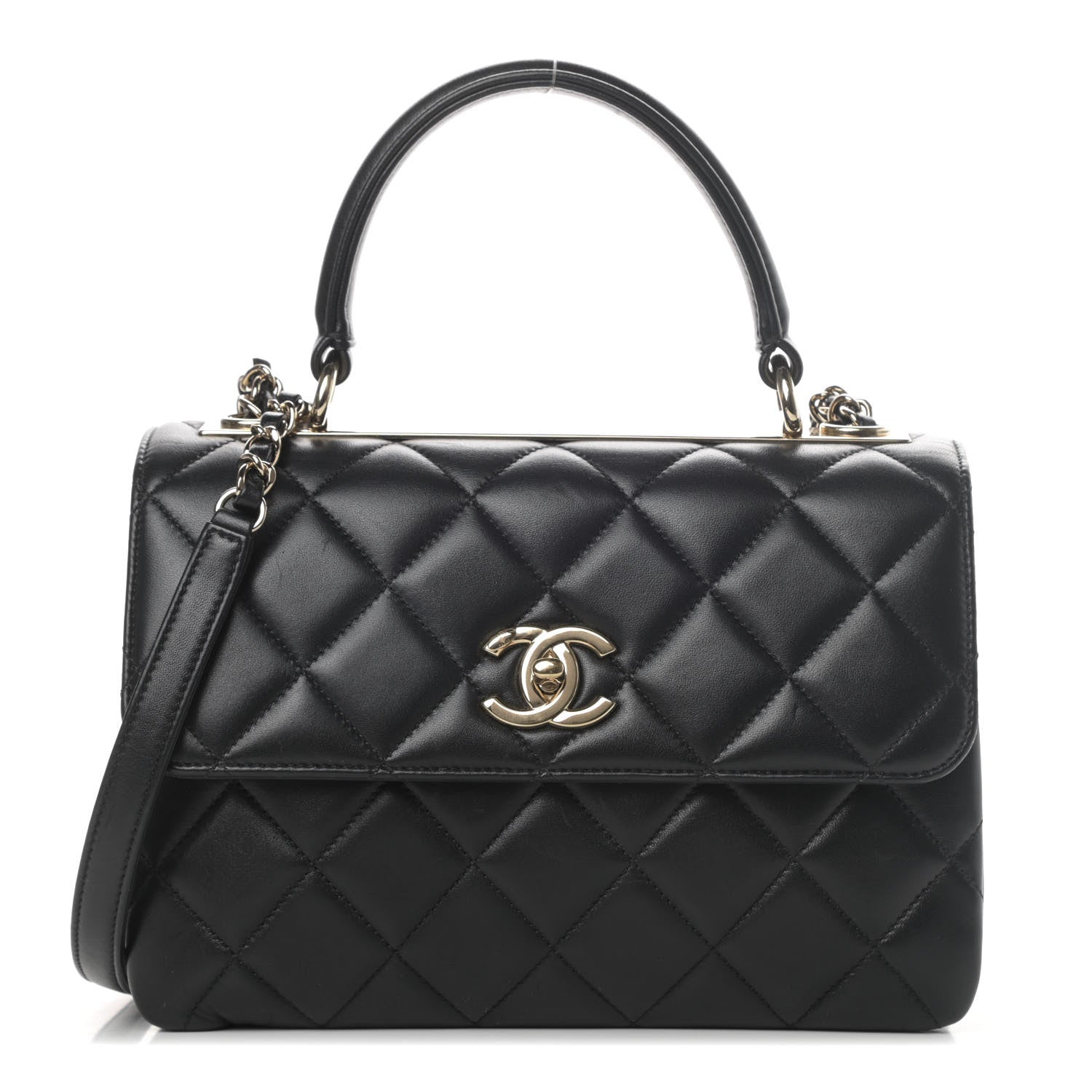 Chanel Lambskin Quilted Small Trendy CC Dual Handle Flap Bag Black 1 of 5
