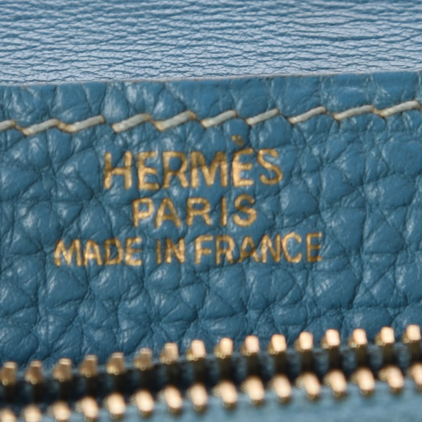 Taurillon Clemence Dogon Compact Wallet Blue Jean