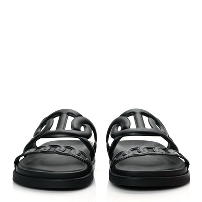 Hermes Nappa Extra Sandals 37 Black 2 of 9