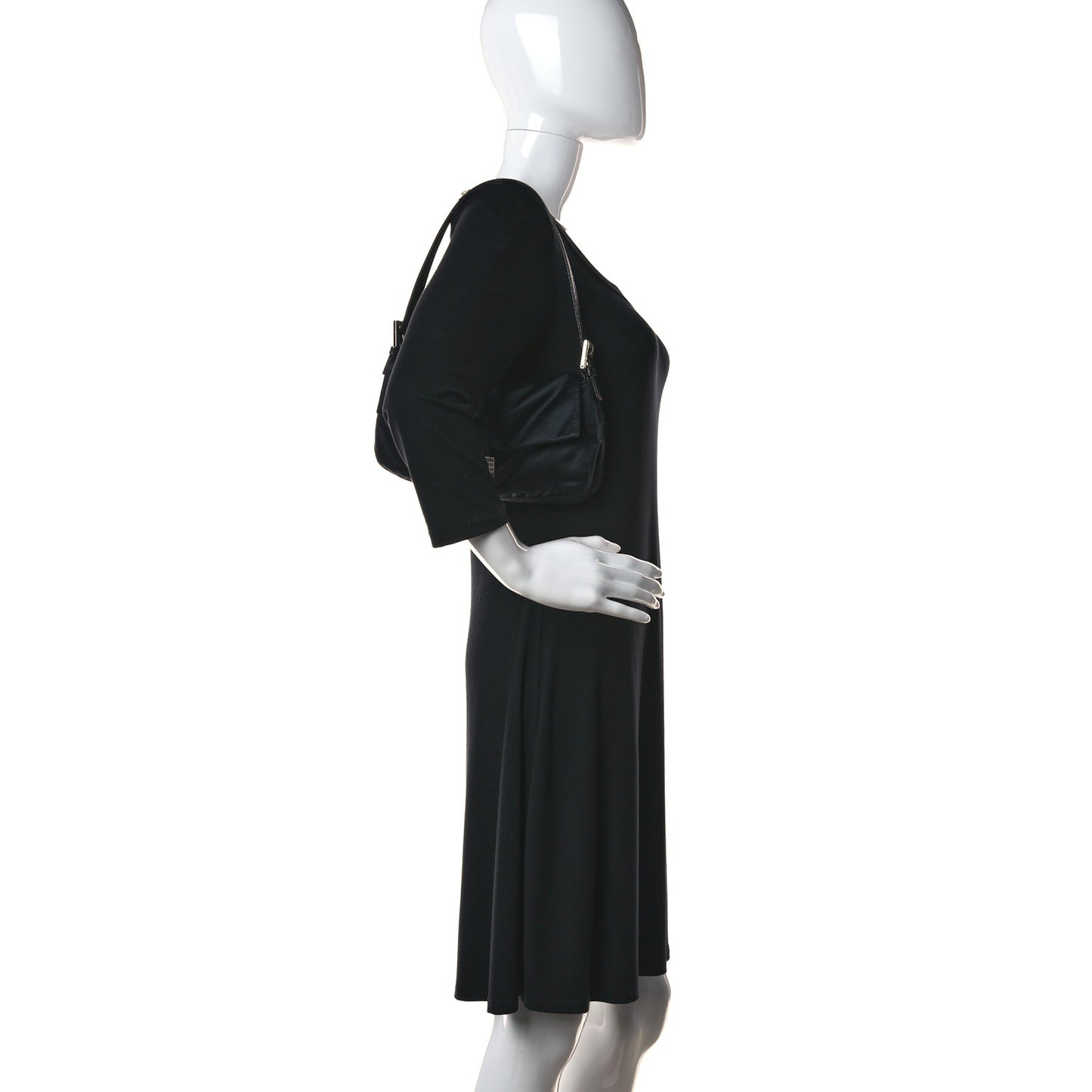 Satin Crystal Baguette Black