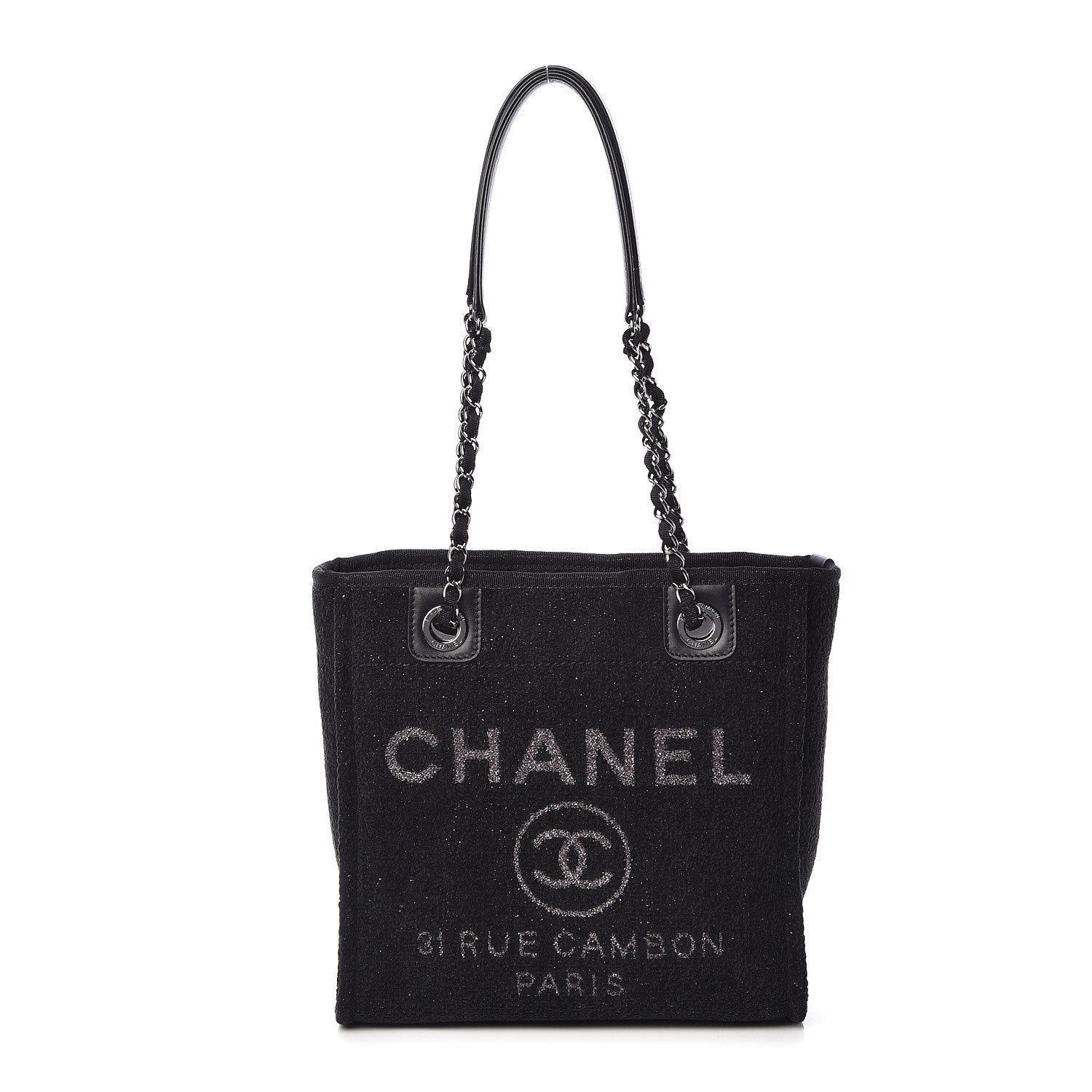 Chanel Lurex Boucle Mini Deauville Tote Black 1 of 10