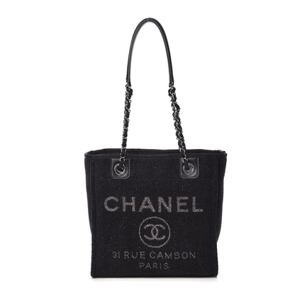 Chanel Lurex Boucle Mini Deauville Tote Black 1 of 10