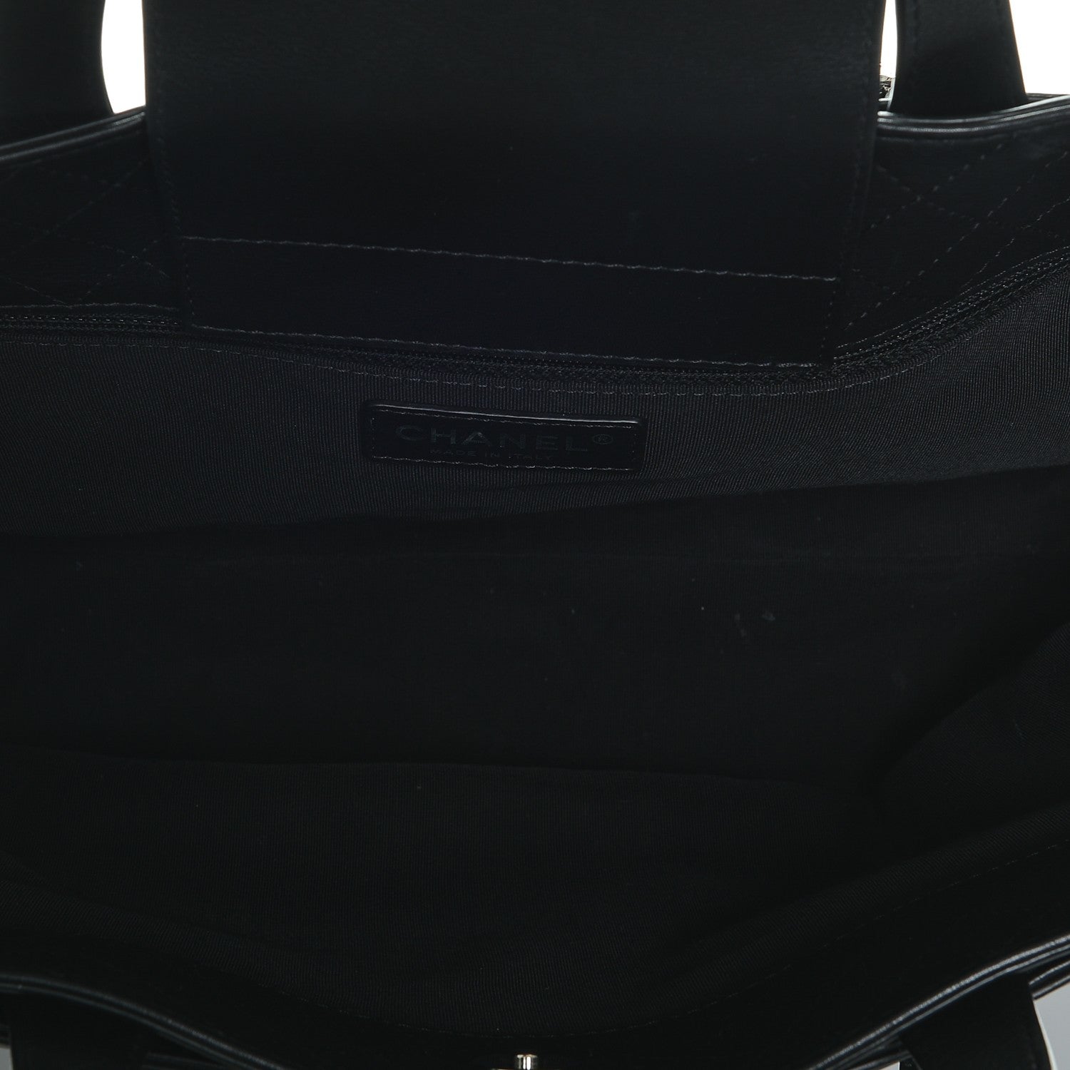 Chanel Calfskin Quilted Large Shopping Tote Black 5 of 7