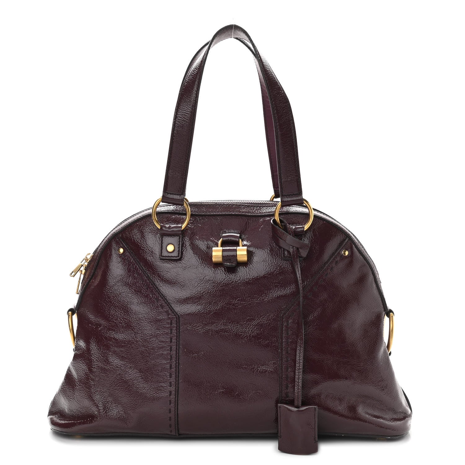Saint Laurent Patent Calfskin Large Muse Eggplant 1 of 11
