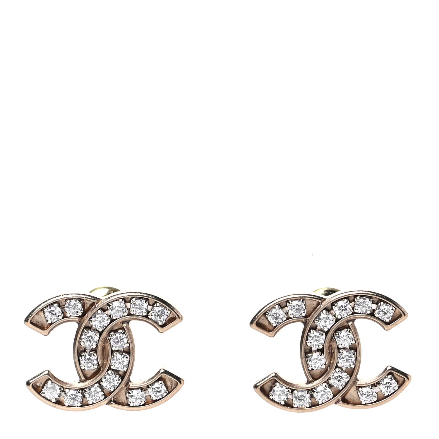 Chanel Crystal CC Earrings Gold 1 of 4