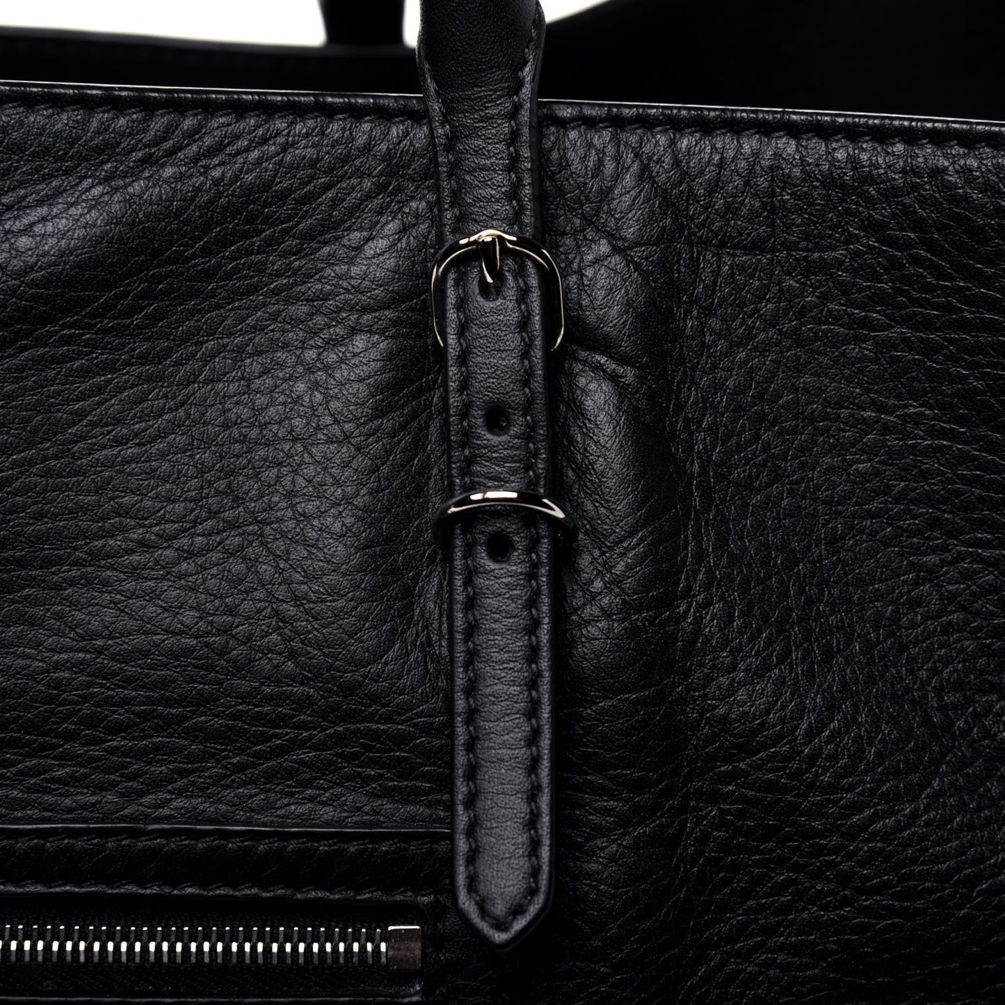 Supple Calfskin Papier A4 Zip Around Tote Black