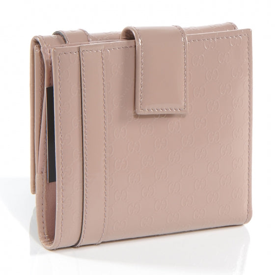 Gucci Patent Microguccissima Nice French Flap Wallet Dark Cipria 3 of 8