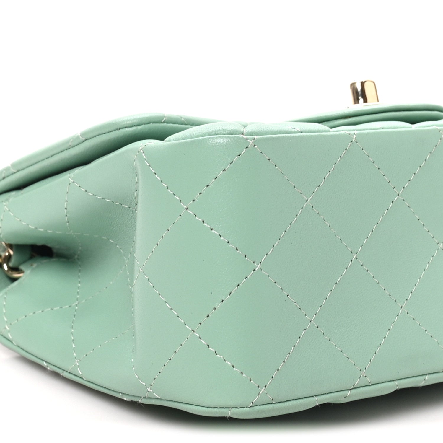 Chanel Lambskin Quilted Mini Square Flap Light Green 9 of 10