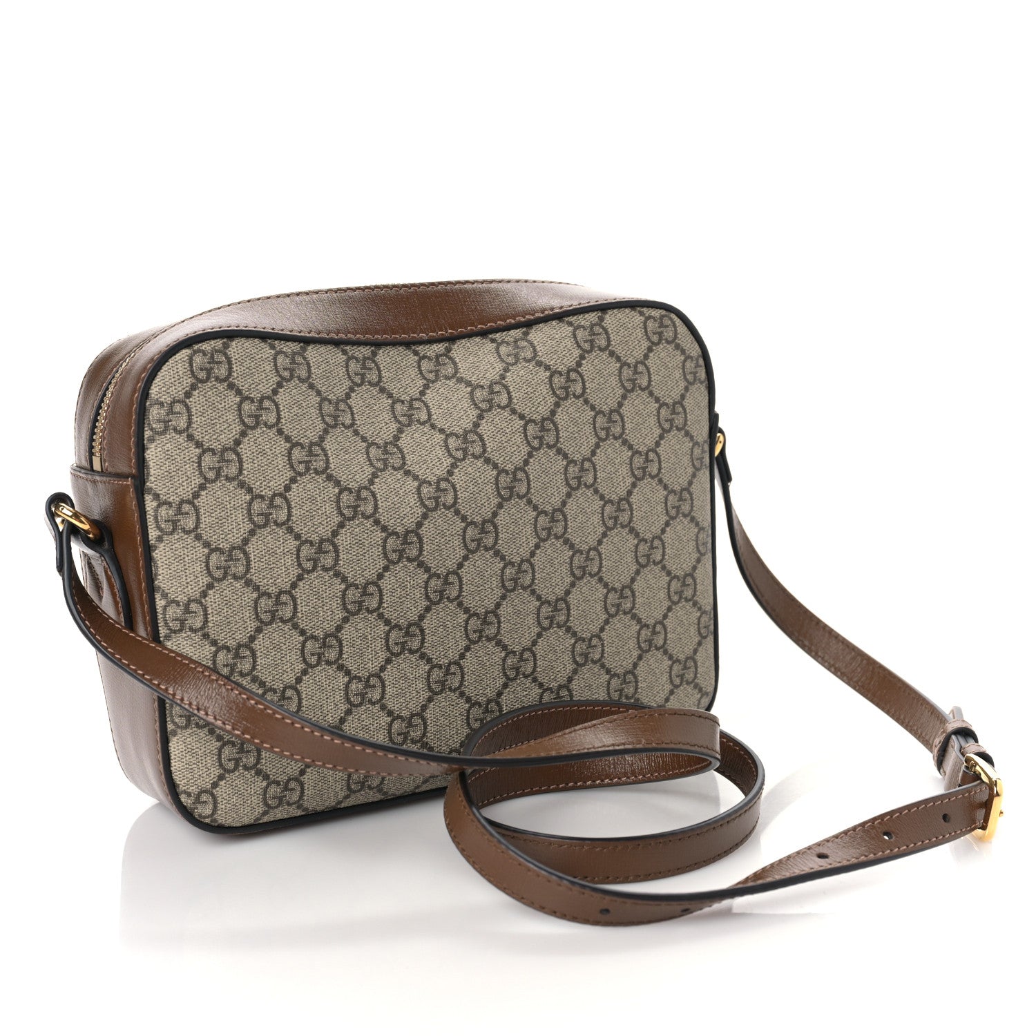 Gucci GG Supreme Monogram Small Horsebit 1955 Shoulder Bag Beige Brown Sugar 3 of 10