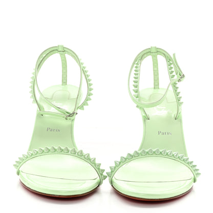 Christian Louboutin Patent Calfskin So Me Spike 85 Wedge Sandals 39 Studio Green 2 of 17