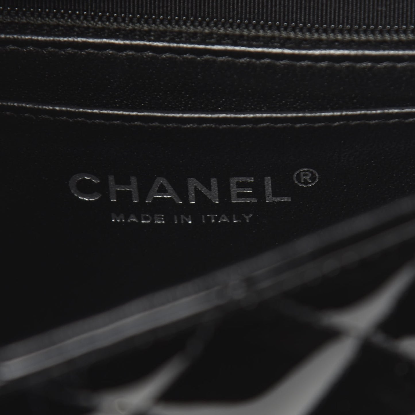 Patent Calfskin Quilted Mini Rectangular Flap Black