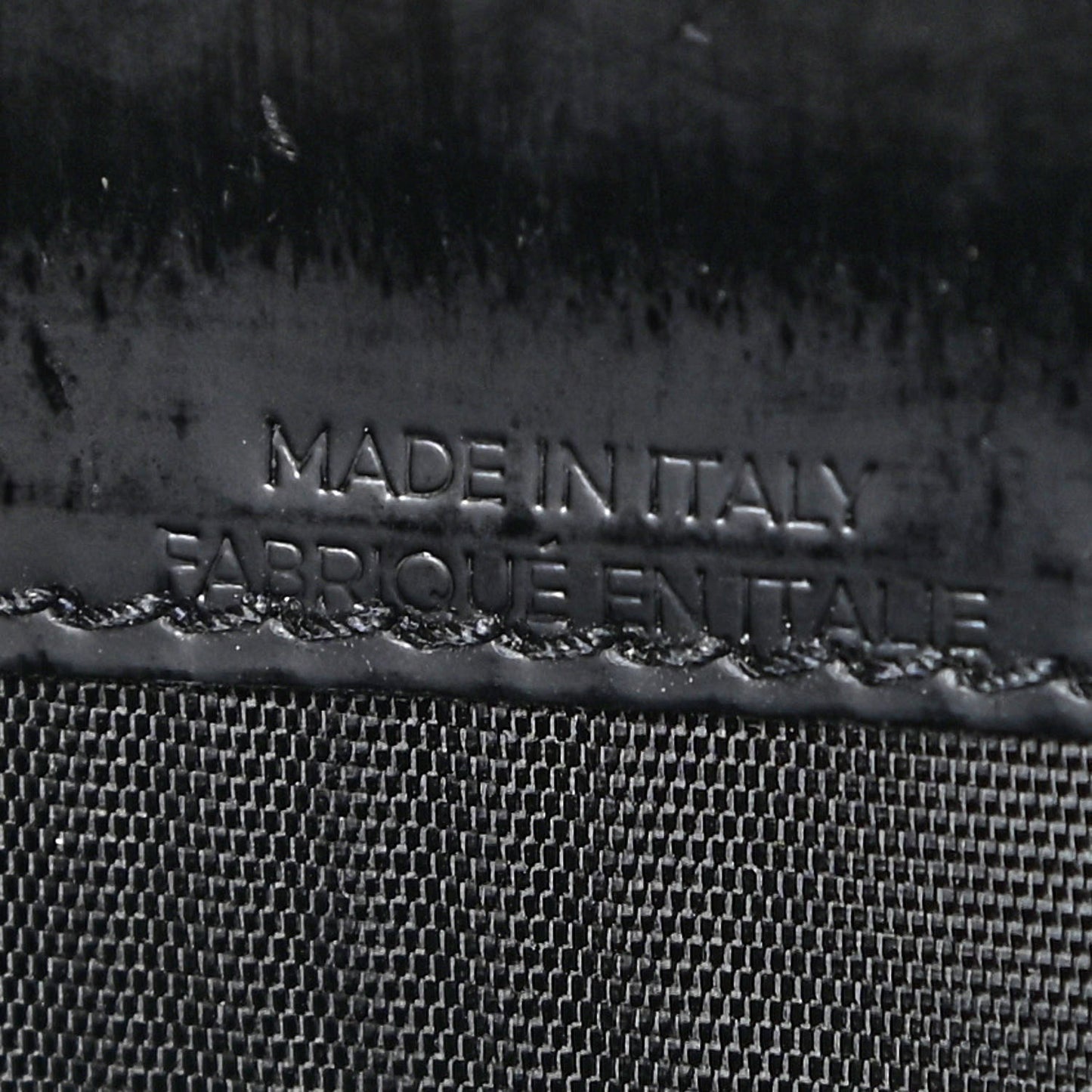 Calfskin Grid Embossed Zip Around Wallet Black