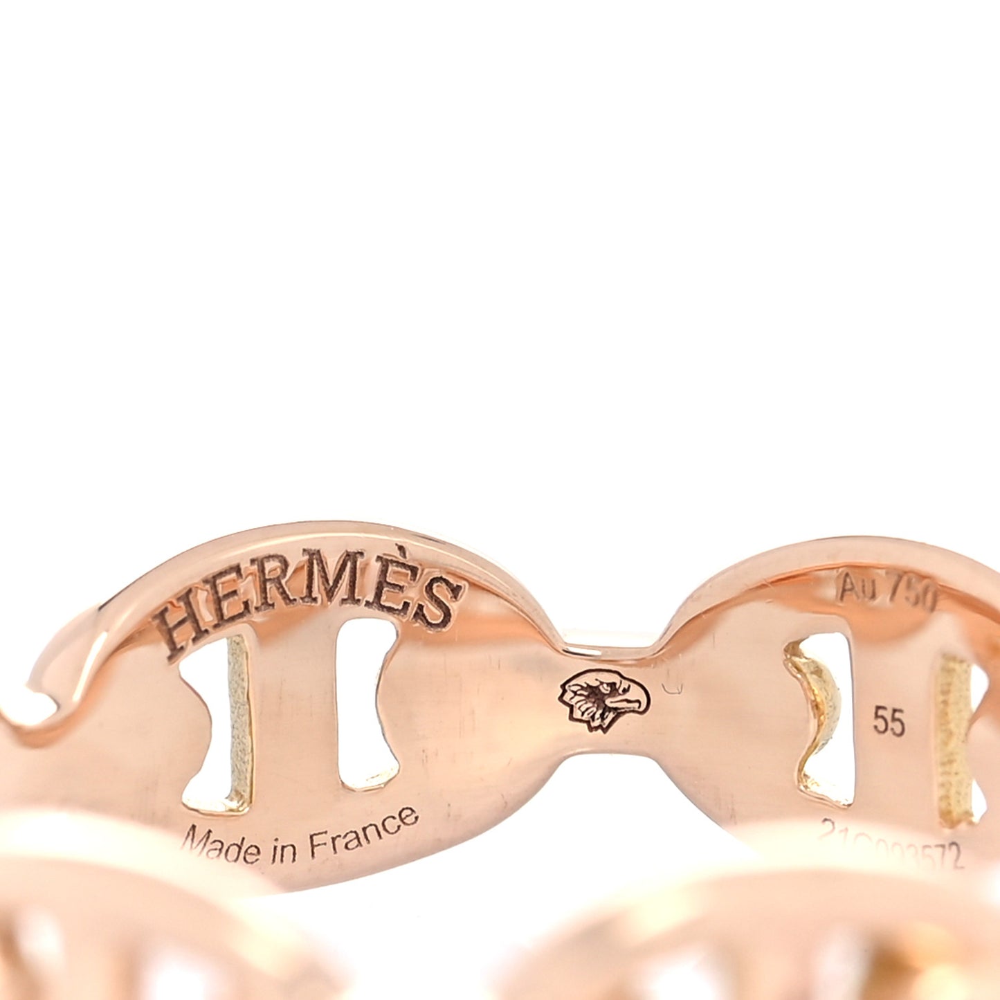 18K Rose Gold PM Chaine D'Ancre Enchainee Ring 55 7.25