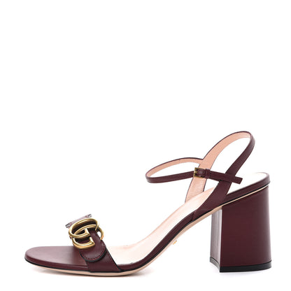 Gucci Lifford Calfskin GG Marmont Ankle Wrap 75mm Sandals 39 Vintage Bordeaux 1 of 11