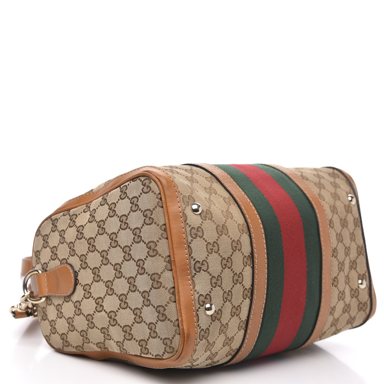 Gucci Monogram Vintage Web Medium Boston Tobacco 4 of 18