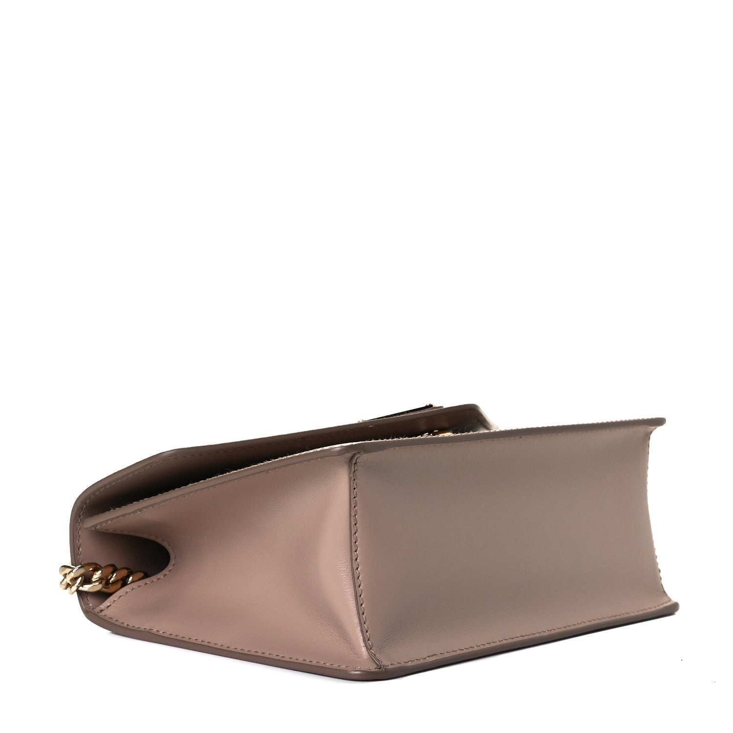 Prada Saffiano Soft Calfskin Metal Triangle Logo Envelope Chain Shoulder Bag Cammeo 4 of 6