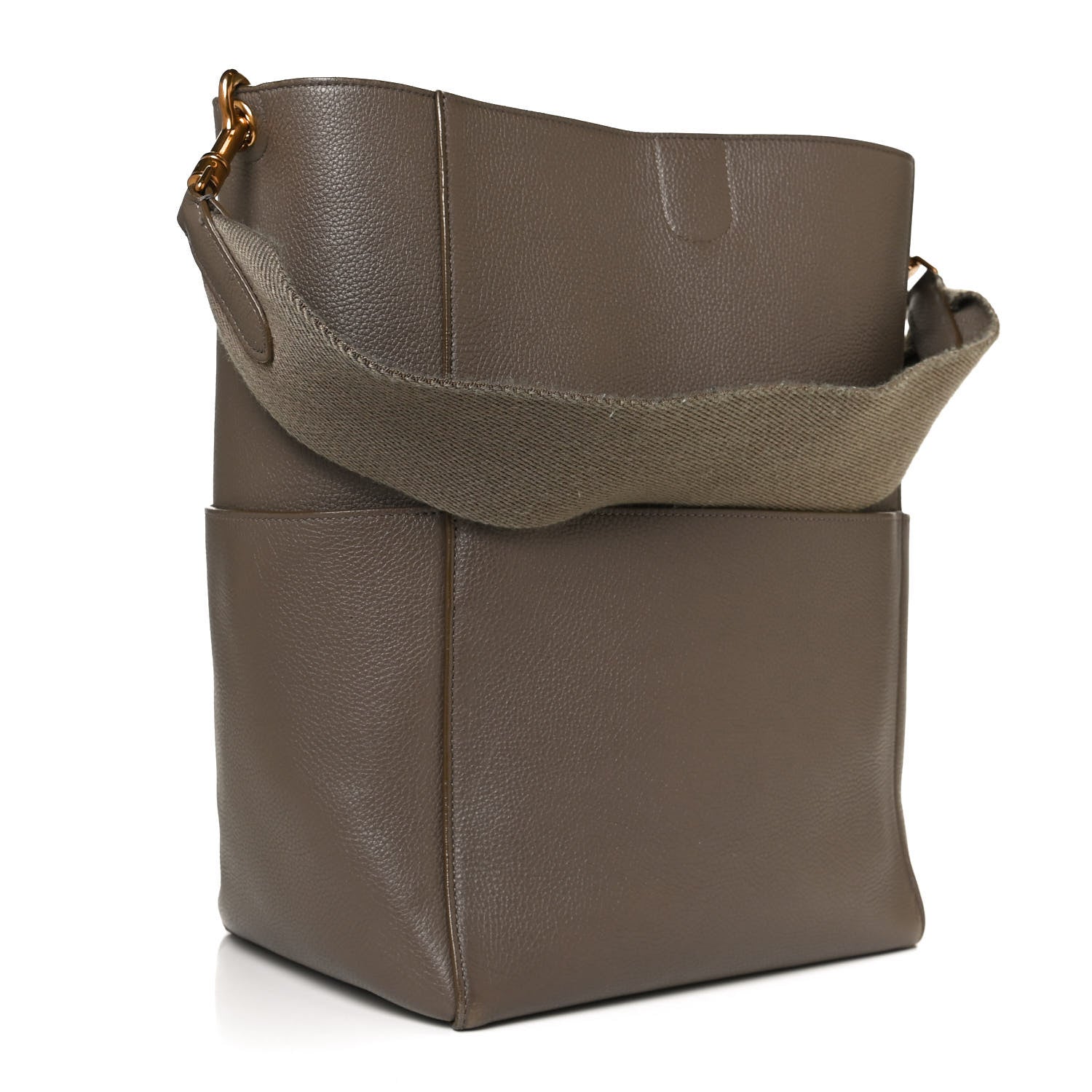 Celine Soft Grained Calfskin Sangle Bucket Bag Taupe 2 of 10