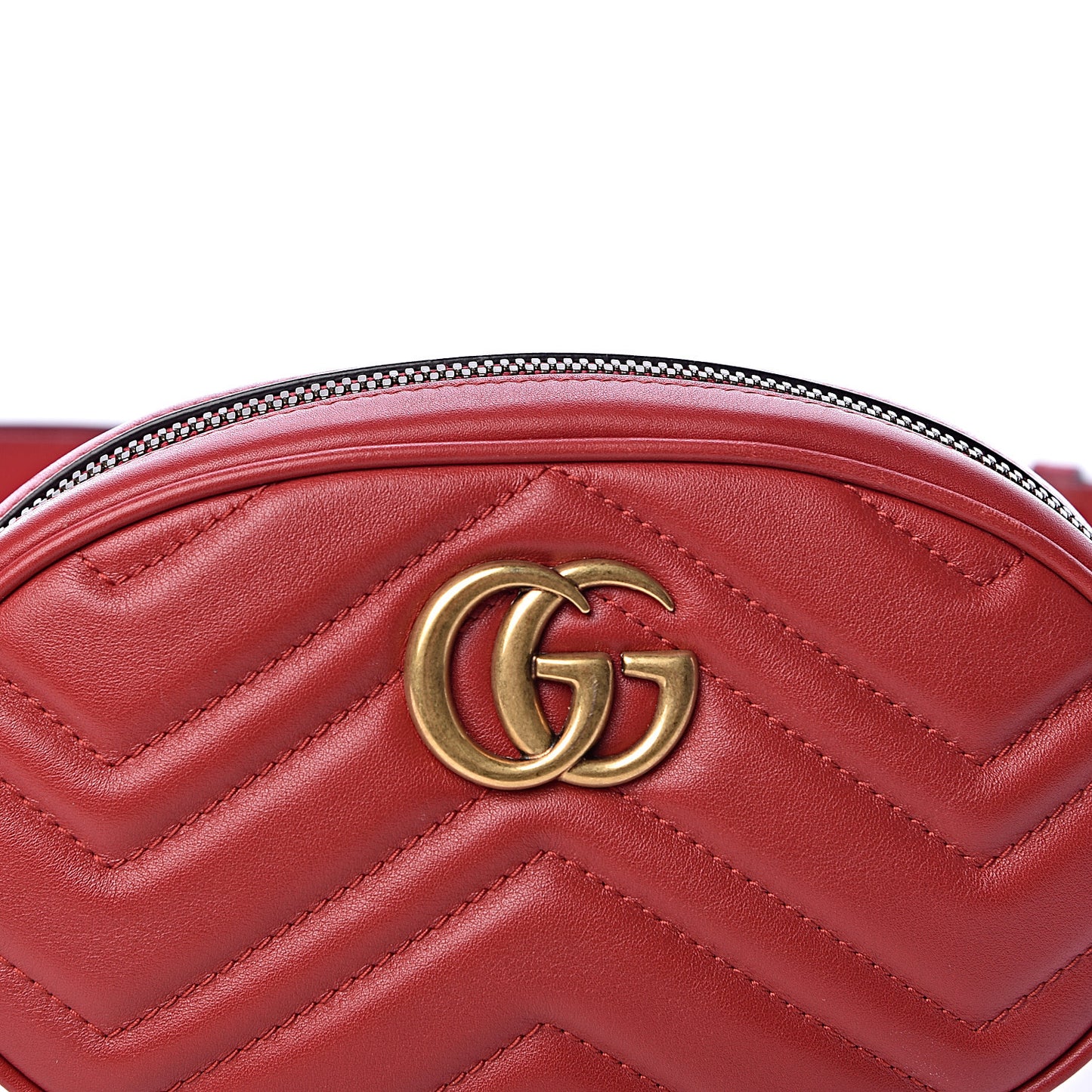 Calfskin Matelasse GG Marmont Belt Bag 95 38 Hibiscus Red