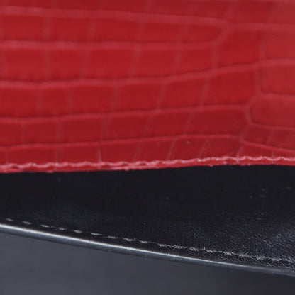 Saint Laurent Calfskin Crocodile Embossed Medium Classic Monogram Kate Tassel Satchel Dark Red 7 of 9