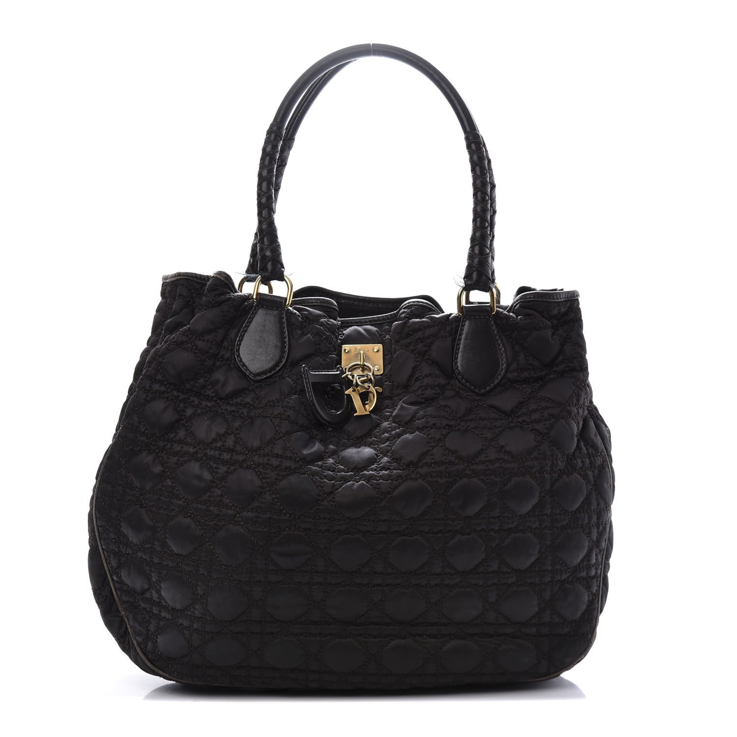 Christian Dior Nylon Cannage Shopper Tote Black 1 of 15