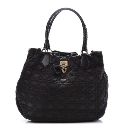 Christian Dior Nylon Cannage Shopper Tote Black 1 of 15