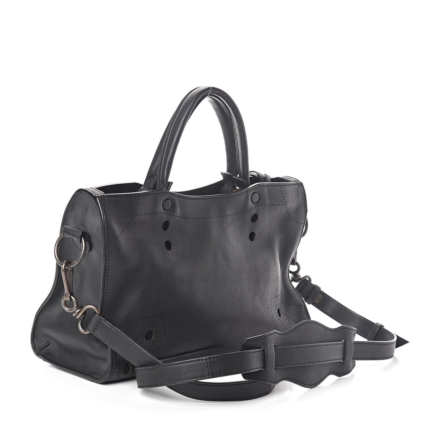 Balenciaga Veau Soyeux Perforated Blackout Hardware S City Black 3 of 8