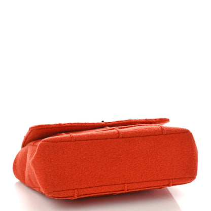 Chanel Wool Jumbo Chocolate Bar Mademoiselle Flap Orange 4 of 10