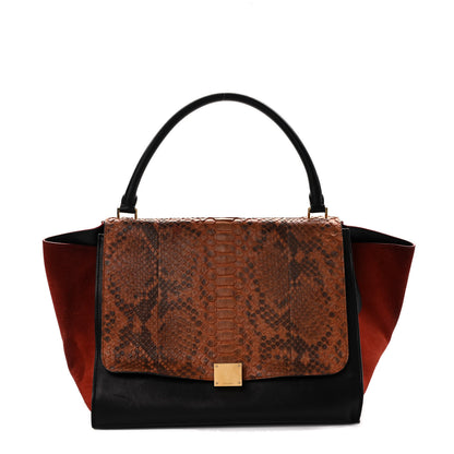 Celine Snakeskin Suede Medium Trapeze Blush 1 of 12