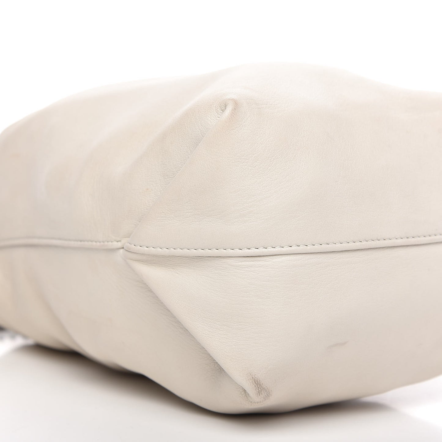 Lambskin Small Teddy Bucket Bag White