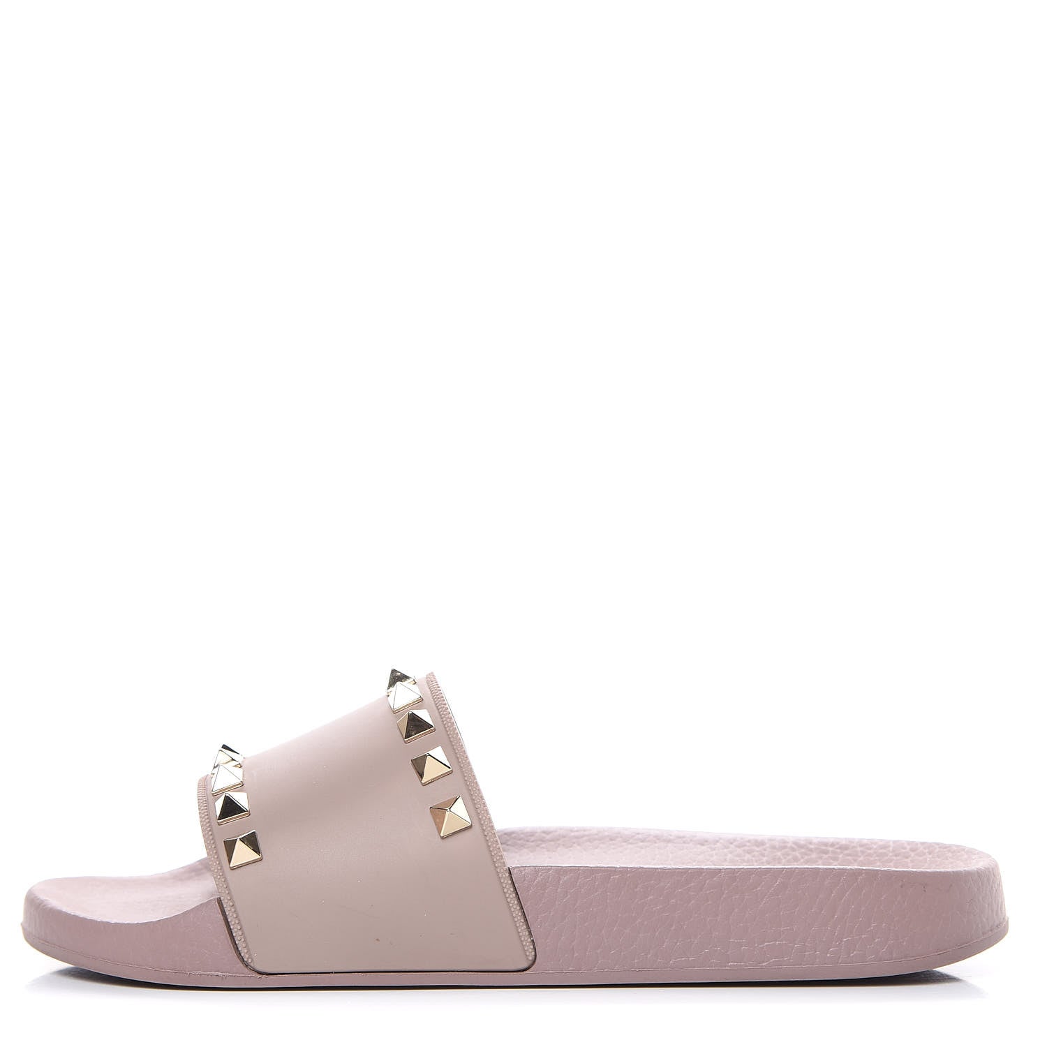Valentino Garavani Rubber Rockstud Slide Sandals 36 Poudre 1 of 9