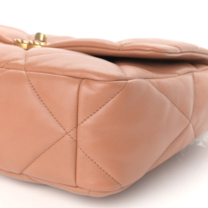 Chanel Lambskin Quilted Large Chanel 19 Flap Brown 9 of 9
