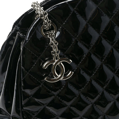Chanel Patent Quilted Large Just Mademoiselle Bowling Bag Black 12 of 12