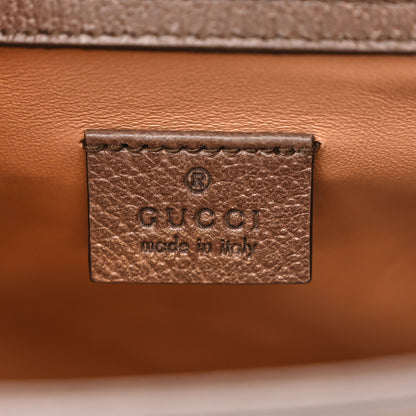 Gucci Monogram Jumbo GG Textured Dollar Calfskin Mini Diana Tote Bag Camel Ebony New Acero 6 of 15