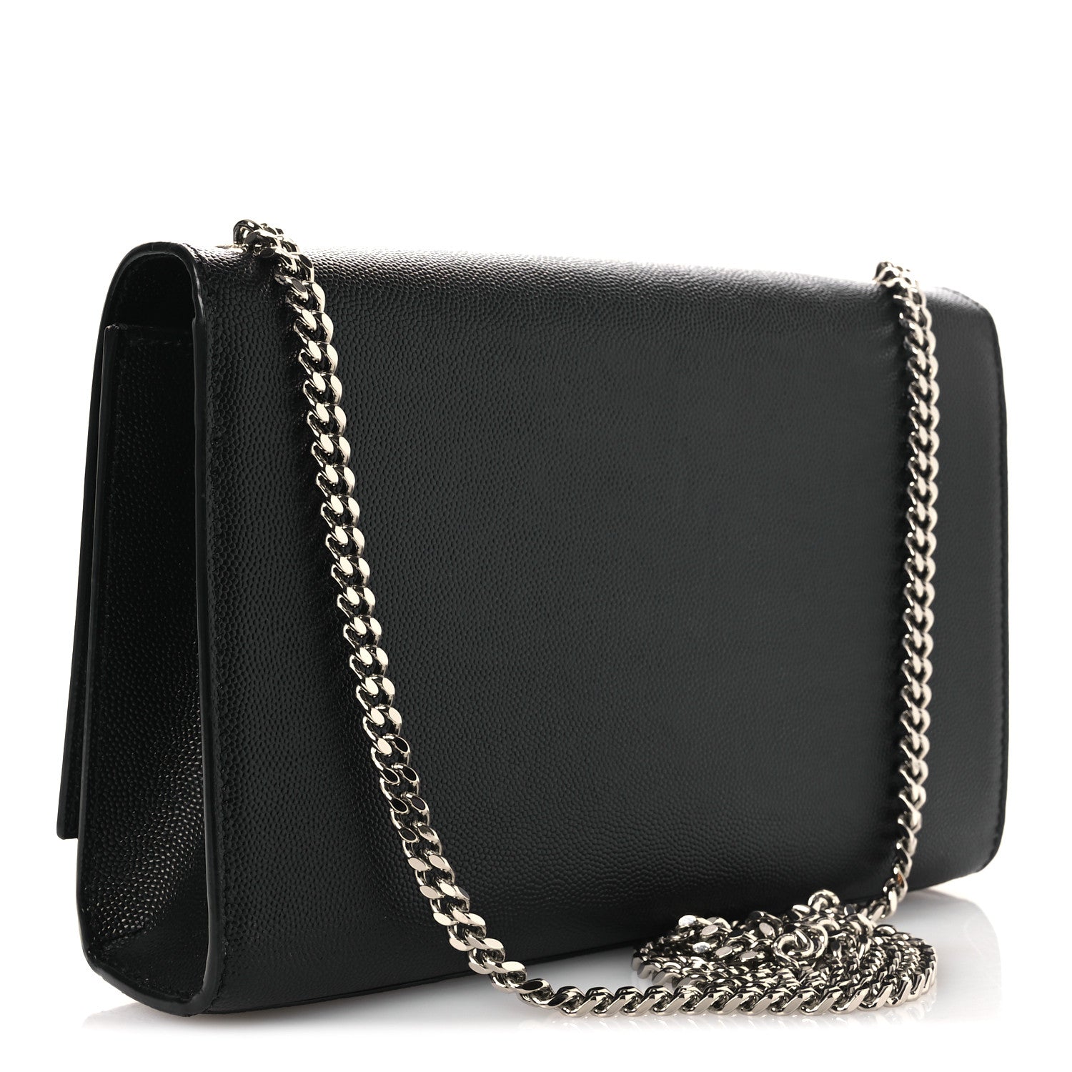 Saint Laurent Grain De Poudre Medium Classic Monogram Kate Satchel Black 3 of 12