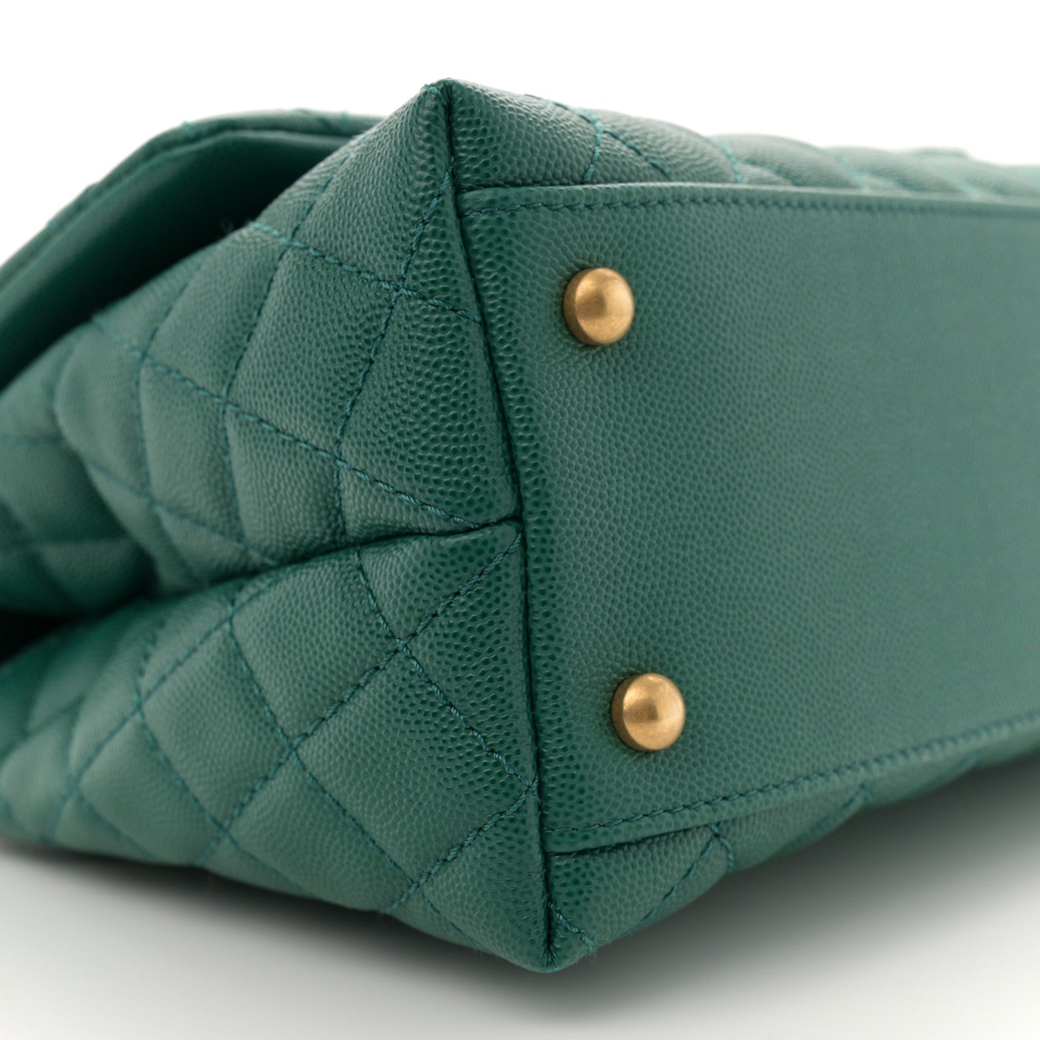 Chanel Caviar Quilted Small Coco Handle Flap Green 9 of 11