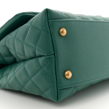 Chanel Caviar Quilted Small Coco Handle Flap Green 9 of 11