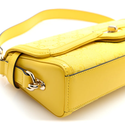 Gucci GG Monogram Textured Dollar Calfskin Small Luce Shoulder Bag Yellow Yellow 8 of 9