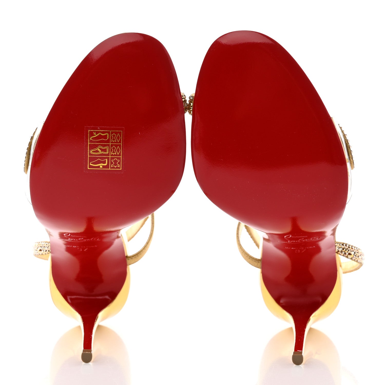 Christian Louboutin Crystal Strass Rosalie 100 Sandals 37 Cry Aurum Gold 5 of 19