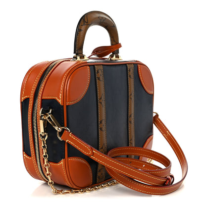 Louis Vuitton Calfskin Reverse Monogram Valisette PM Navy Caramel 3 of 11