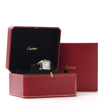 Cartier Stainless Steel 18K Pink Gold Alligator 27.5mm Santos Dumont Quartz Watch 5 of 5